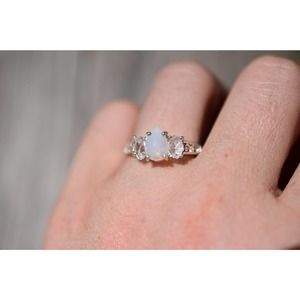 Raw Crystal Ring, Raw Stone Ring, Rings for Women, Stacking Ring, Raw Ge…